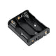 Suporte quadrado para 3 pilhas AA de plástico preto GNI0052