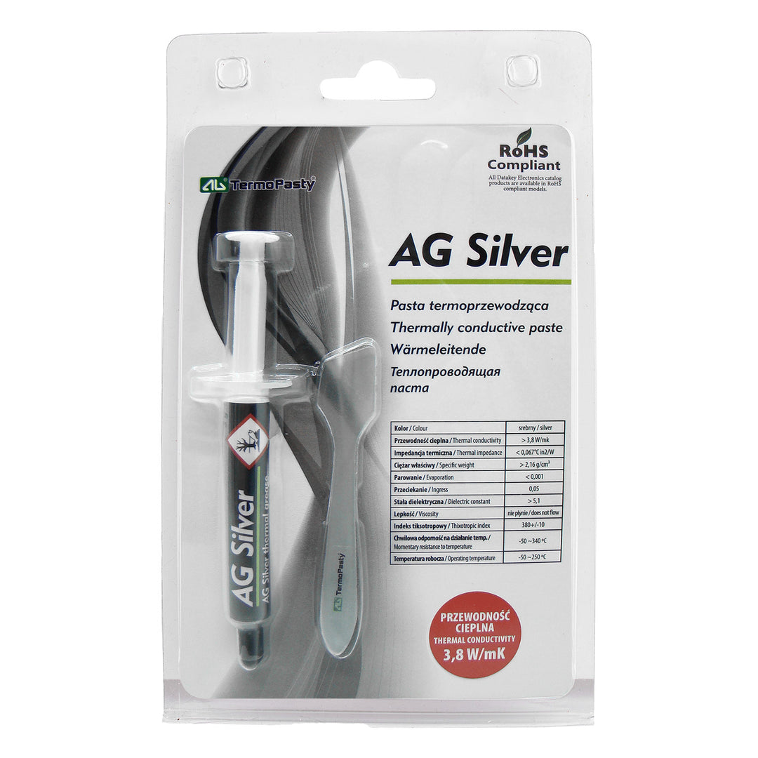 Pasta conductora térmica de plata 3g AGT-107 con compuestos de plata añadidos