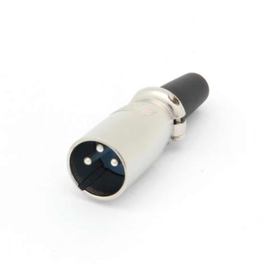 Conector 3P XLR corto CA093 macho para sistemas de audio acabado niquelado