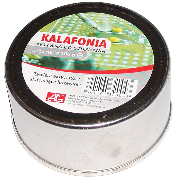 Resina de soldar 100g AG - colofonia activa con la adición de activadores para facilitar la soldadura