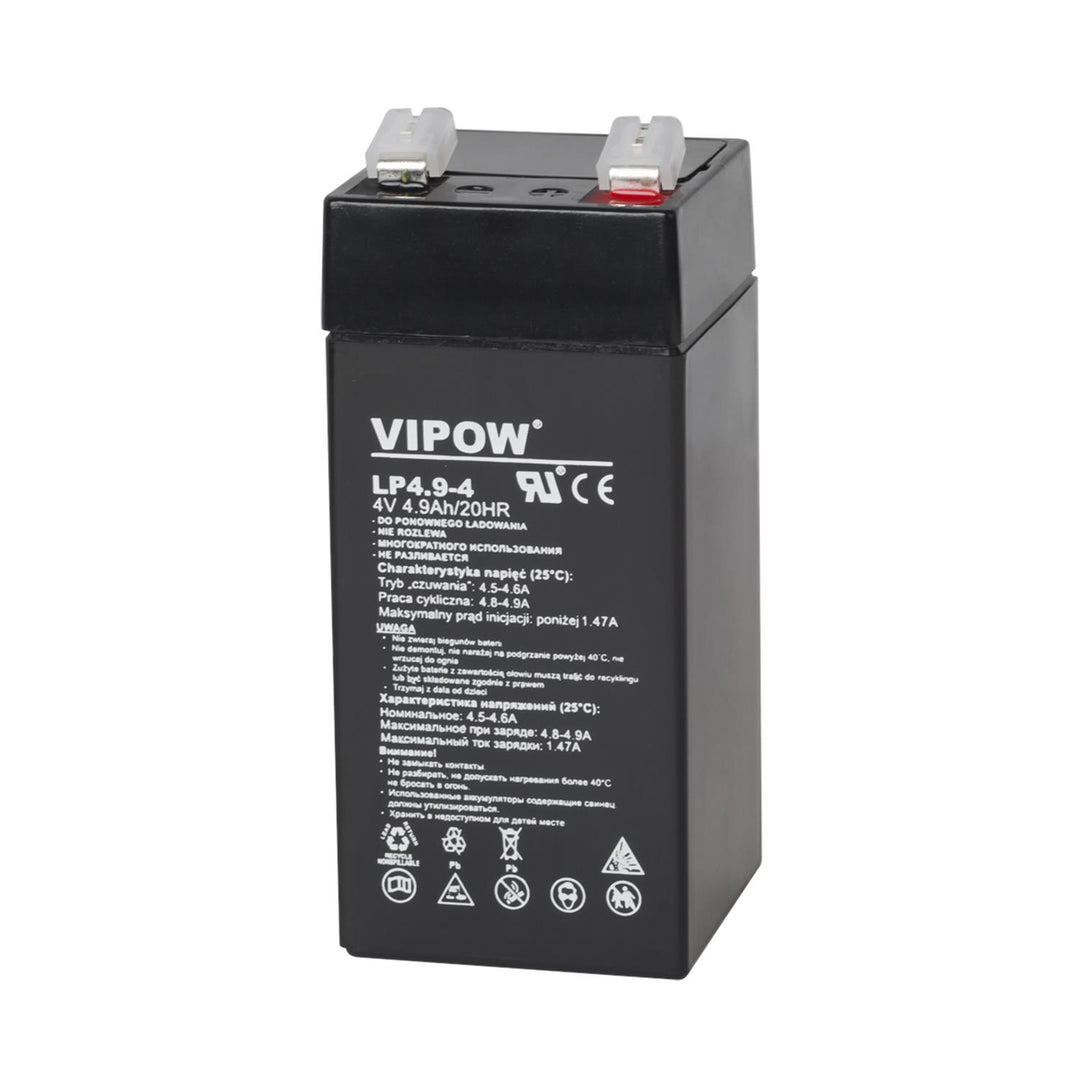 VIPOW Batería de Gel Recargable 4V 4.9Ah Sin Mantenimiento A Prueba de Fugas Motocicleta Scooter de Movilidad Fotovoltaica HQ