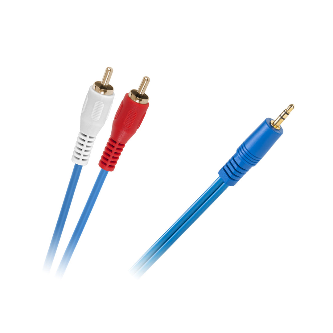 Lechpol Cable jack 3,5 mm a 2x RCA 5 m azul para audio