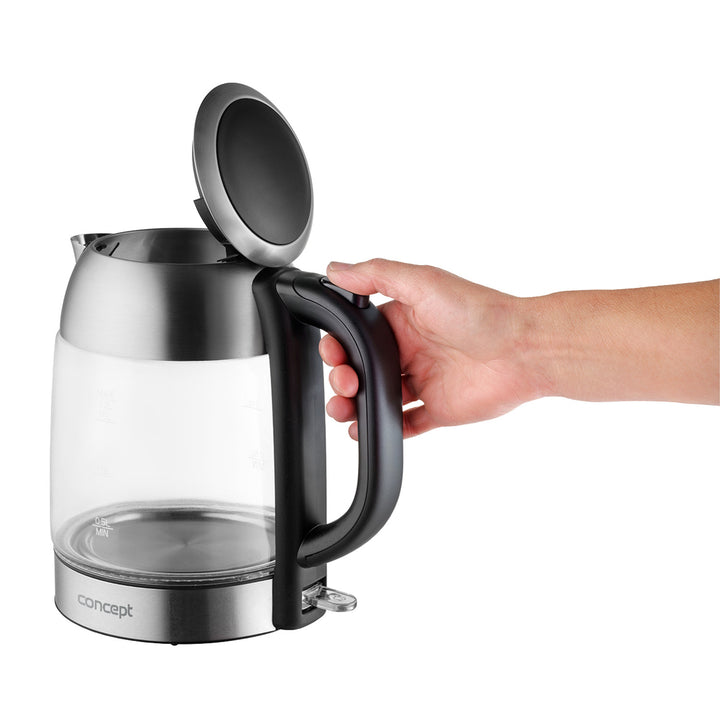 Chaleira elétrica em vidro Concept RK4080 1,7L, aço inoxidável