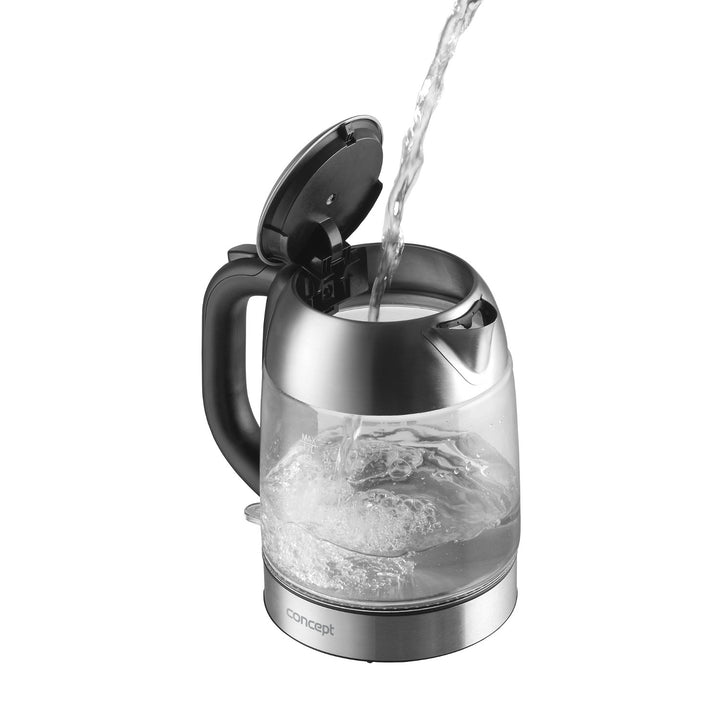 Chaleira elétrica em vidro Concept RK4080 1,7L, aço inoxidável