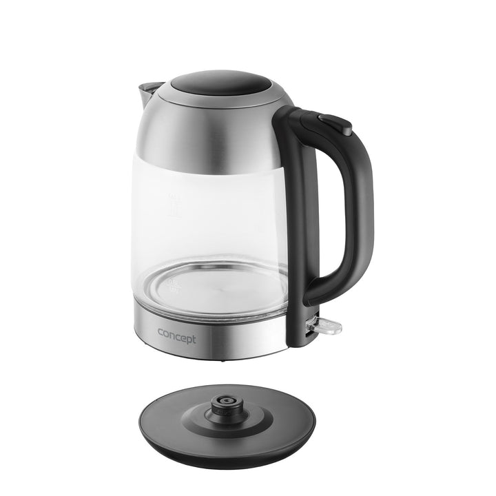 Chaleira elétrica em vidro Concept RK4080 1,7L, aço inoxidável
