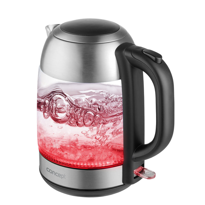 Chaleira elétrica em vidro Concept RK4080 1,7L, aço inoxidável