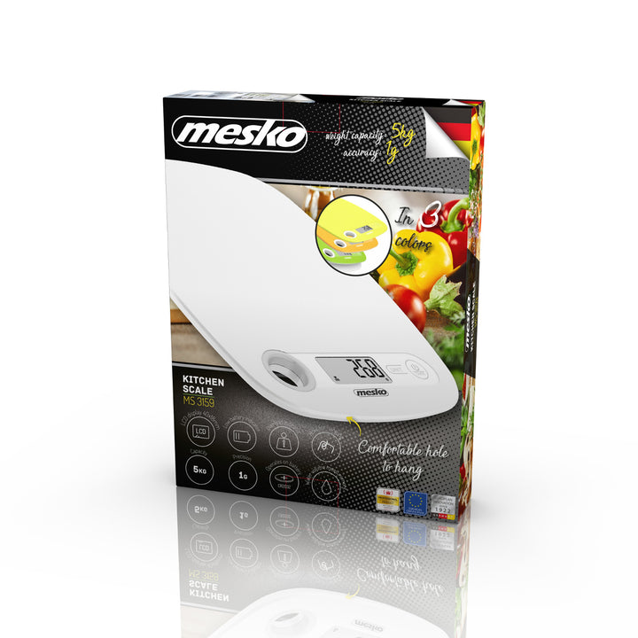 Balanza de cocina electrónica LCD Mesko MS 3159w blanca