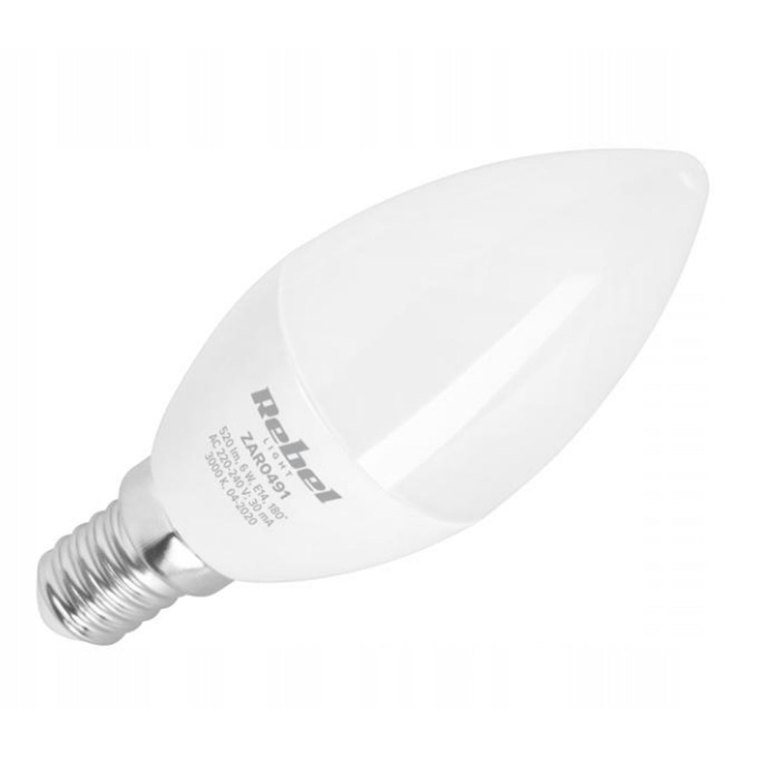 Lâmpada LED Rebel, E14, 6W, 3000K, 520lm, Branco Quente, 230V