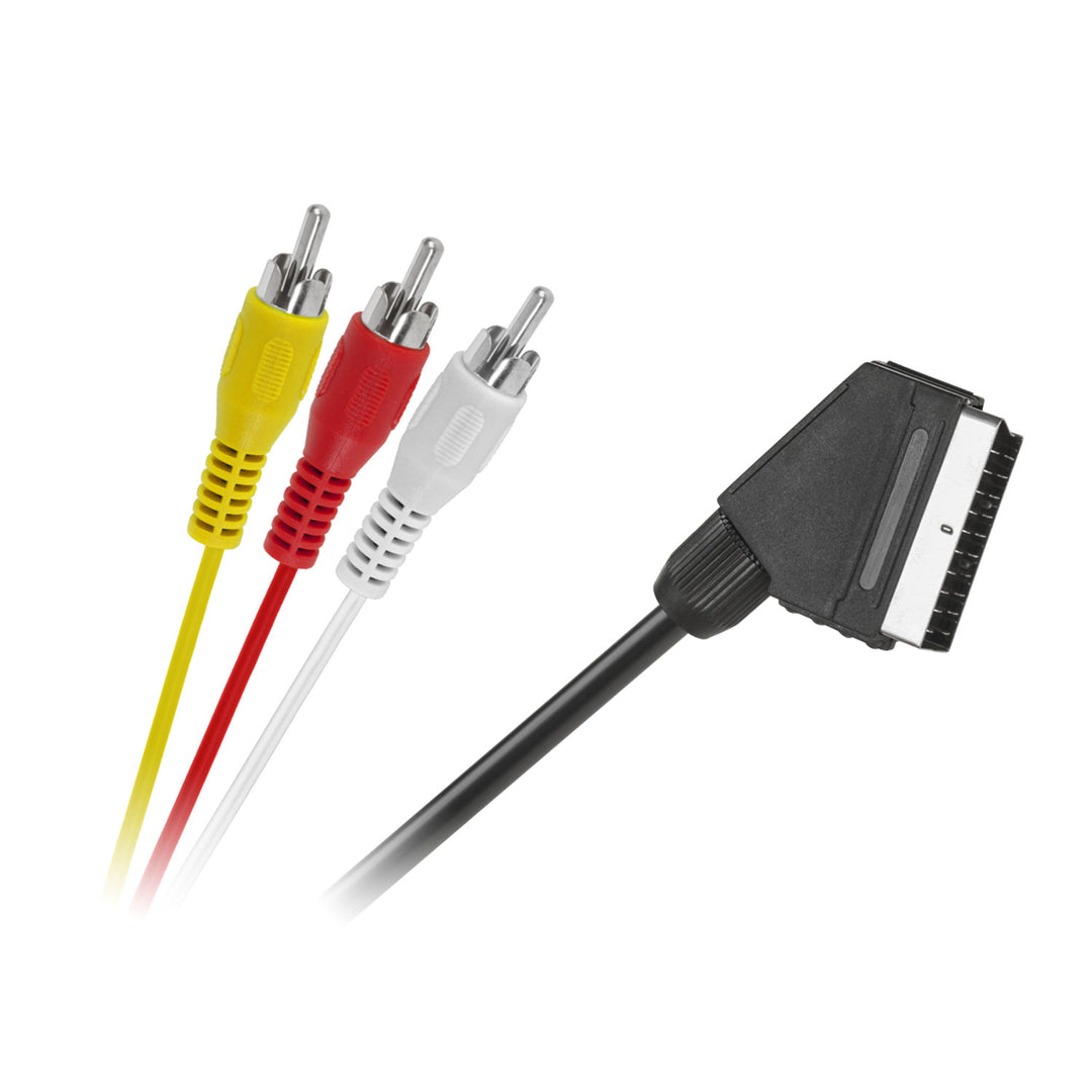 Cable EURO 3 x RCA 1,5 m para transmisión audio vídeo