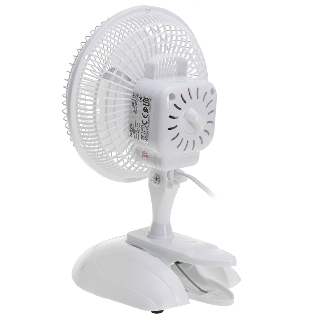 Ventilador de mesa Adler AD7317, clipe e base, diâmetro 15 cm, potência máxima 30 W