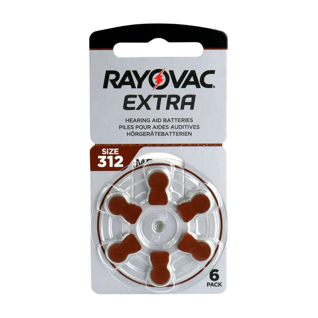 6 pilhas para aparelhos auditivos PR312 312 PR41 Rayovac Extra Advanced