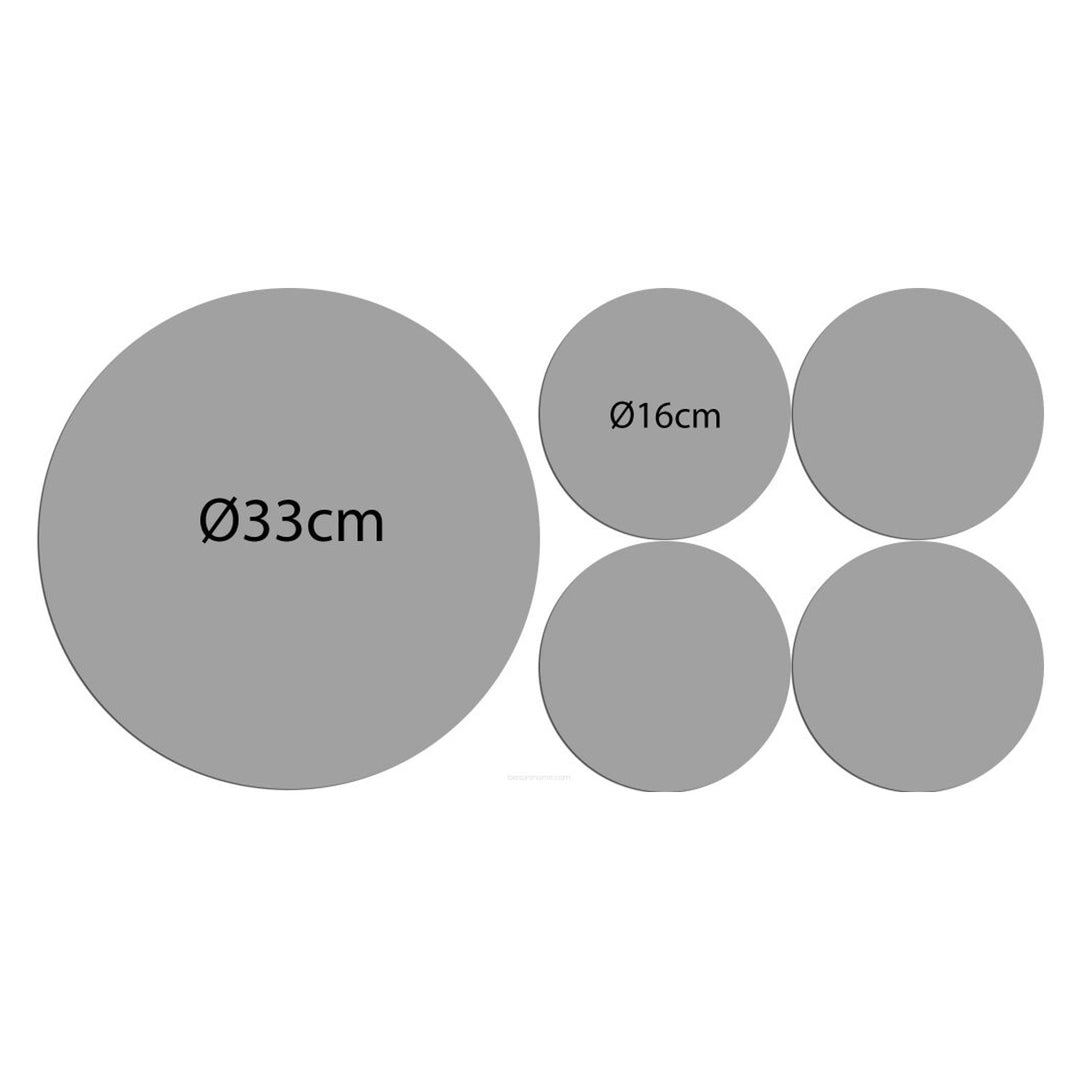 Juego de salvamanteles circulares de fieltro 1 + 4 - OSTROKRZEW