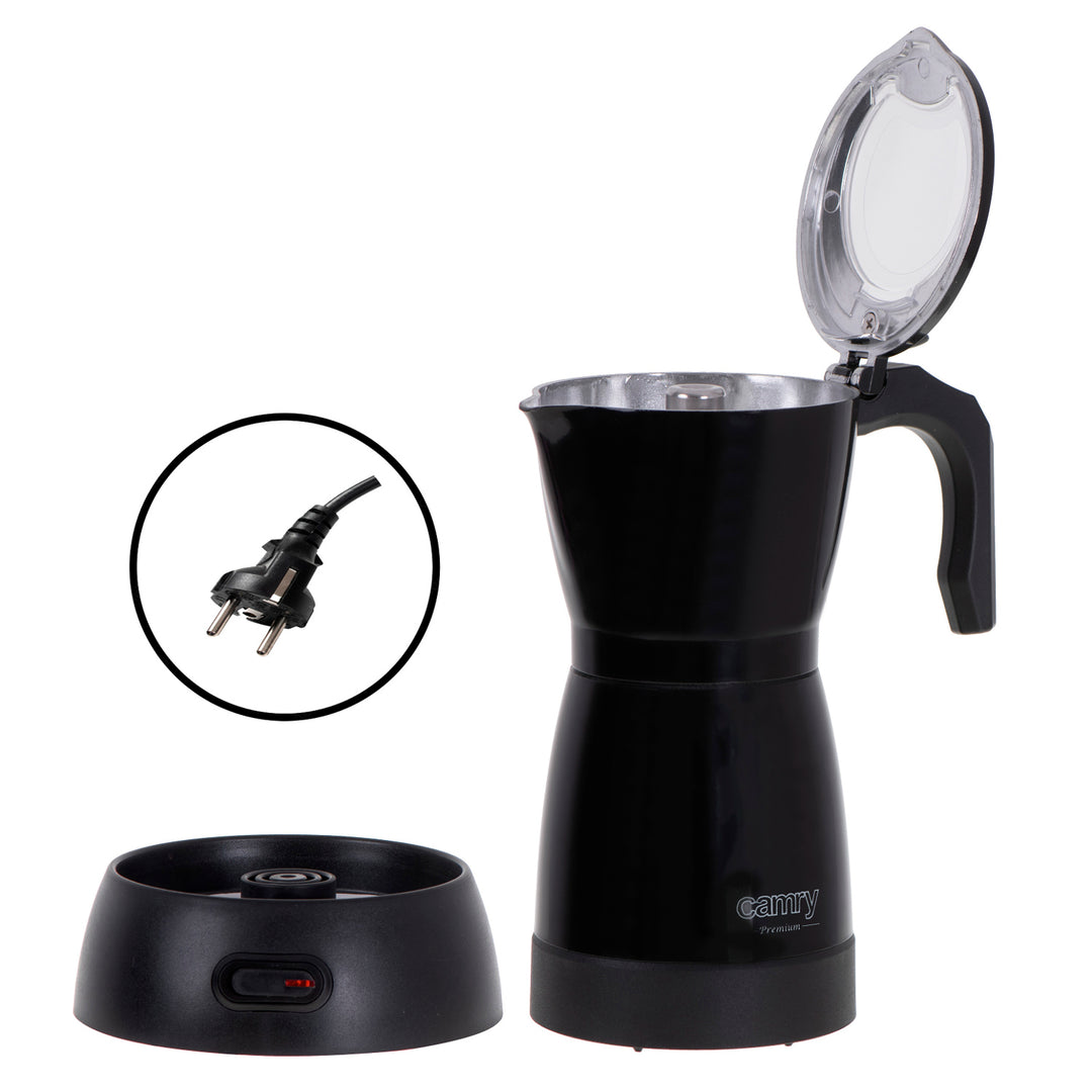 Moka Camry CR 4415B Cafetera eléctrica de 300 ml para 6 tazas de café espresso