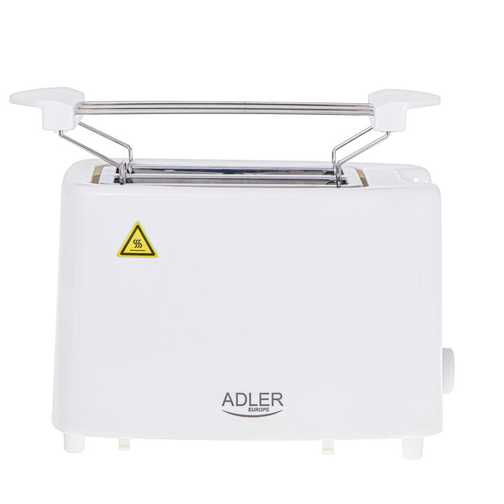 Torradeira Adler, controlo de 6 níveis, grelha para pão, 900 W, branca, AD 3223