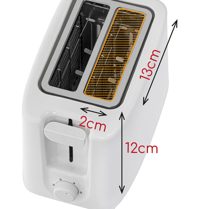 Torradeira Adler, controlo de 6 níveis, grelha para pão, 900 W, branca, AD 3223