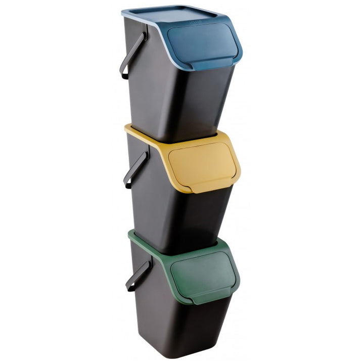 Lote de 3 contentores de reciclagem Practic Bini 25 l