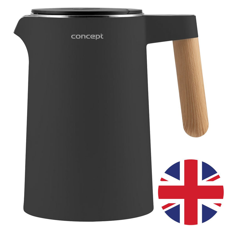 Hervidor eléctrico de 1,5L con control de temperatura Concept RK3302 antracita Enchufe británico