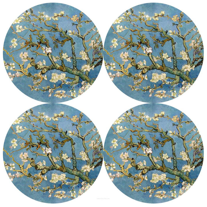 Arco Design Juego de salvamanteles Bertoni, 4 piezas, redondo, 33 cm, Almendra