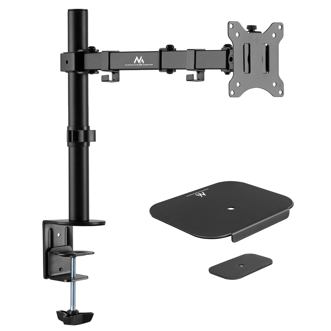 Maclean MC-883 + MC-929 Soporte de sobremesa para monitor LCD, doble brazo, VESA 75x75 y 100x100, 17-32", 8kg