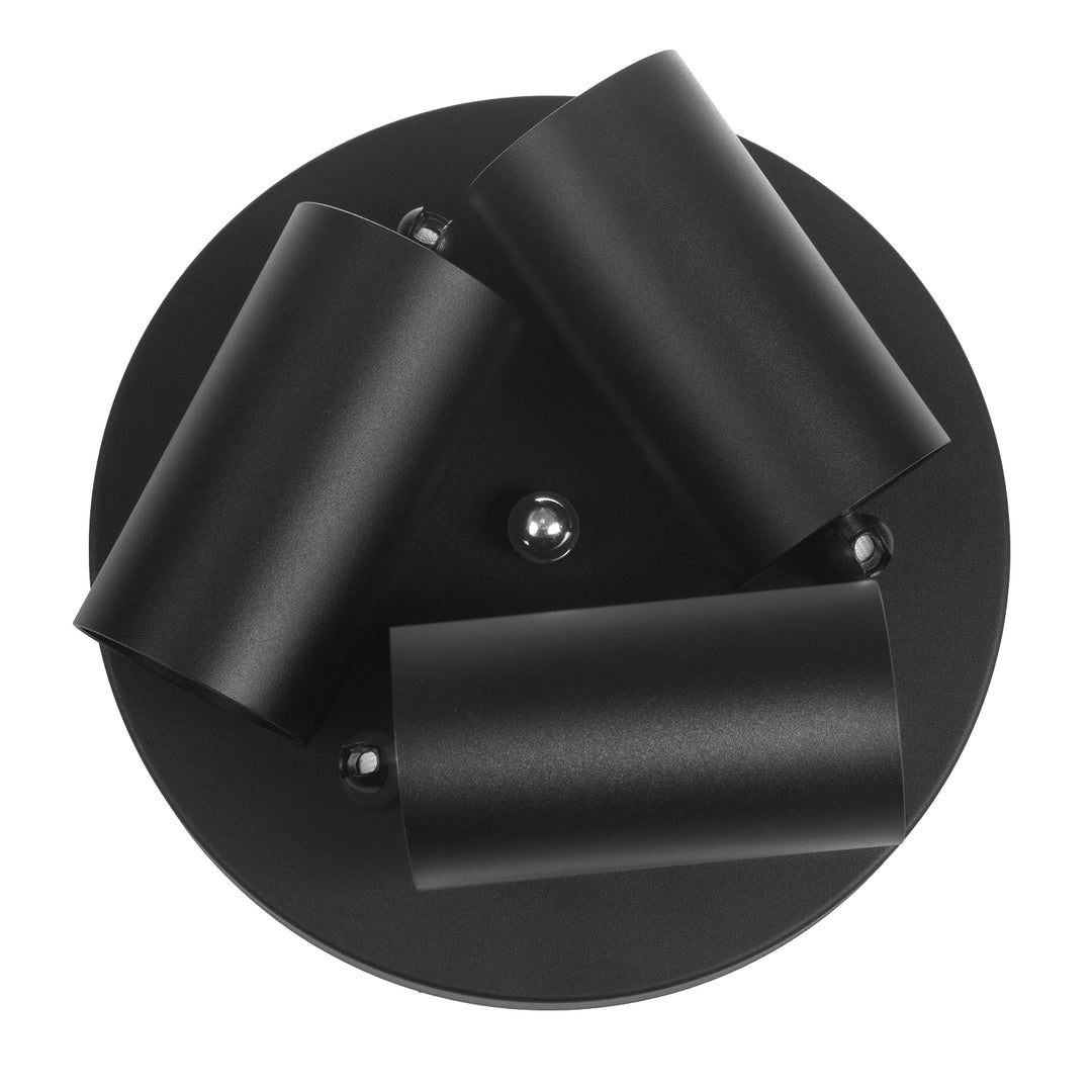 Maclean MCE362 B Lámpara de techo 3x GU10 Máx. 40W | Móvil, aluminio | Foco moderno para salón, oficina, cocina, con puntos de luz orientables, Color negro mate