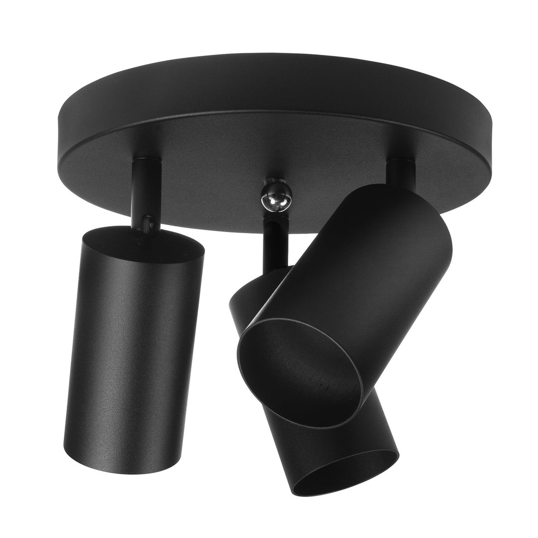 Maclean MCE362 B Lámpara de techo 3x GU10 Máx. 40W | Móvil, aluminio | Foco moderno para salón, oficina, cocina, con puntos de luz orientables, Color negro mate