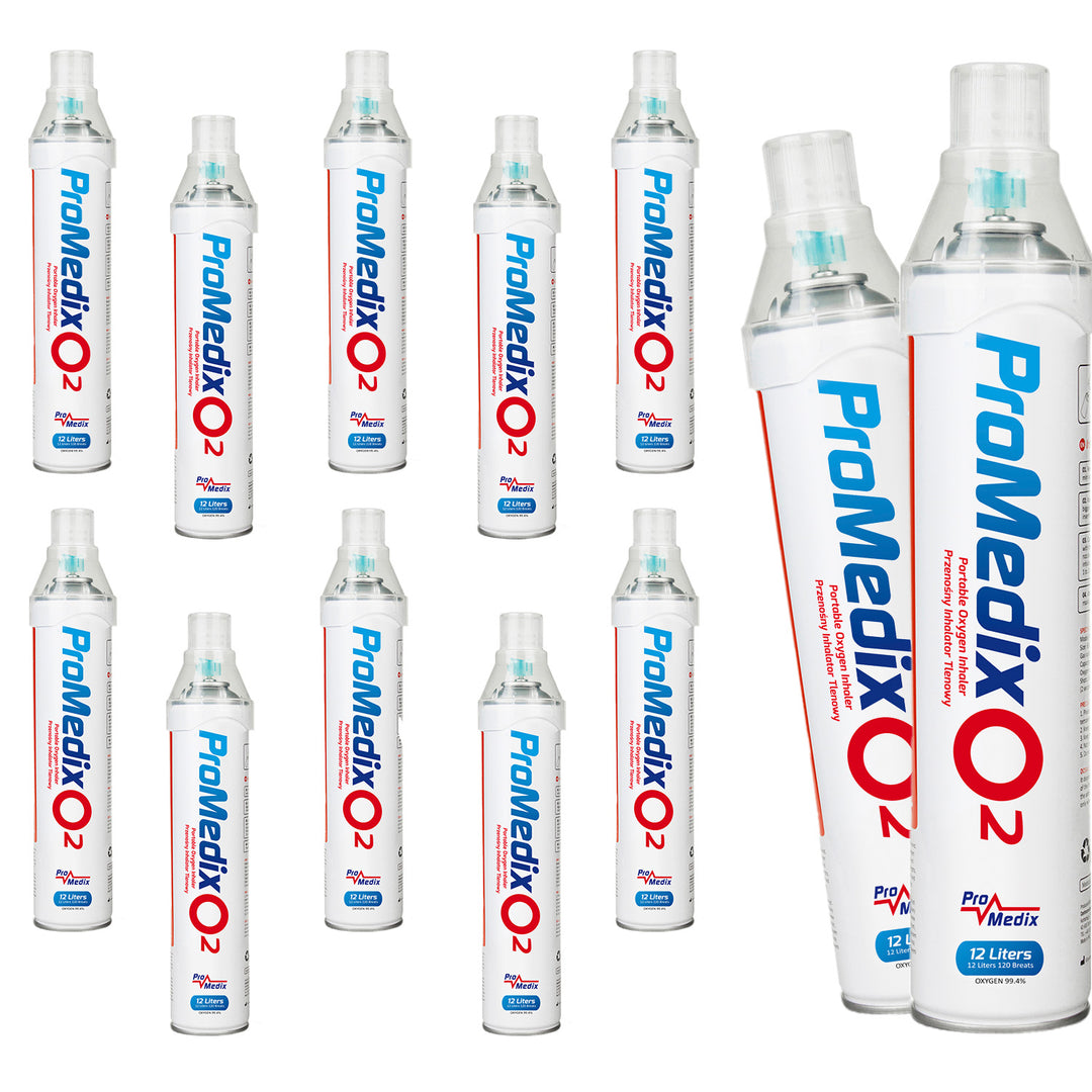 Promedix PR-994 12x Inalador portátil de oxigénio em lata de 99,4%, 12L