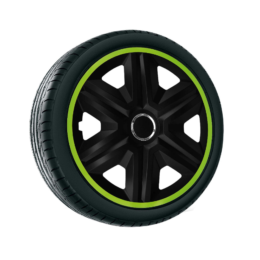 NRM Fast Lux Tapacubos universal 16", Color negro/verde, 1 ud.