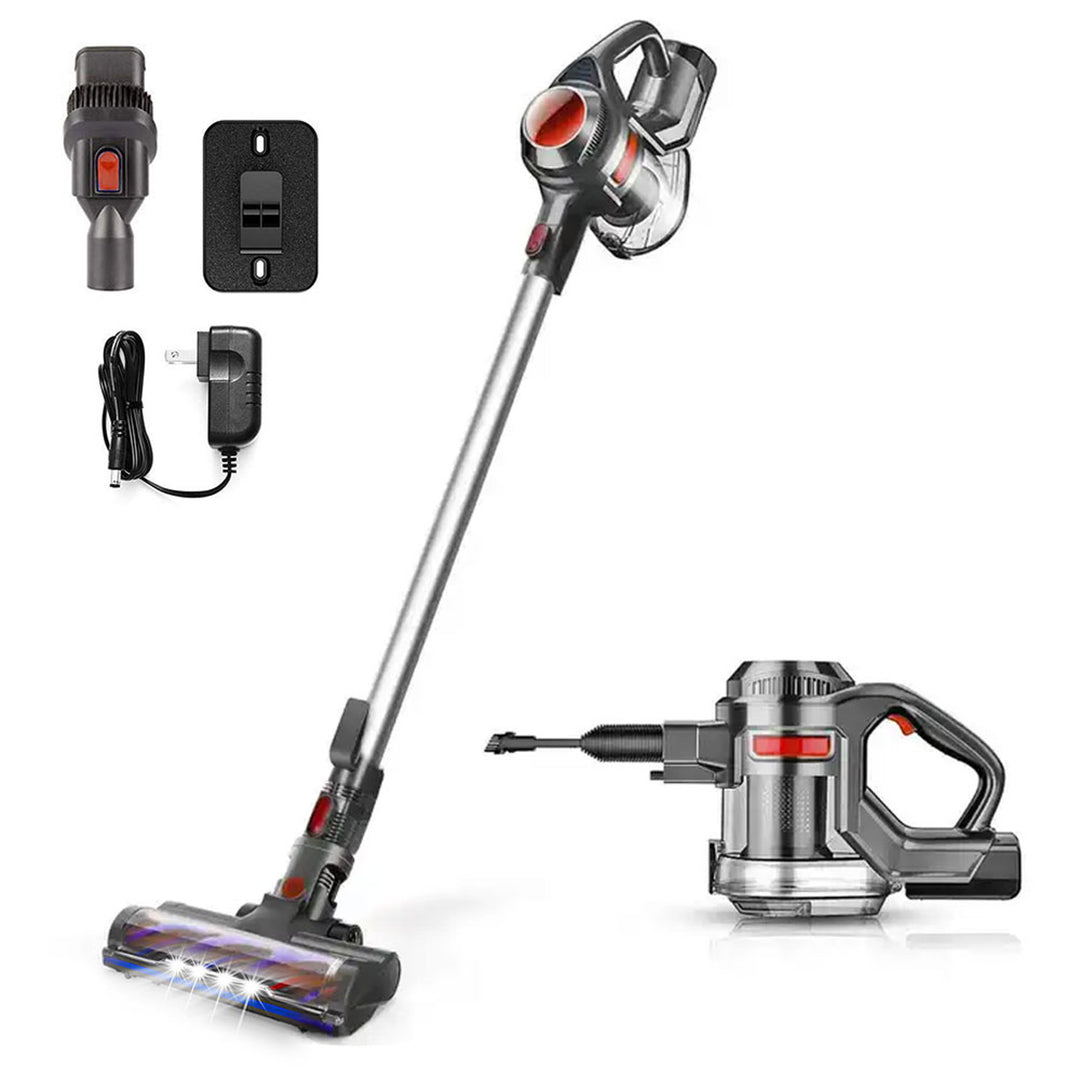 Aspirador vertical portátil sem fios Air Essence Bise, 100 AW, vermelho, tecnologia ciclónica