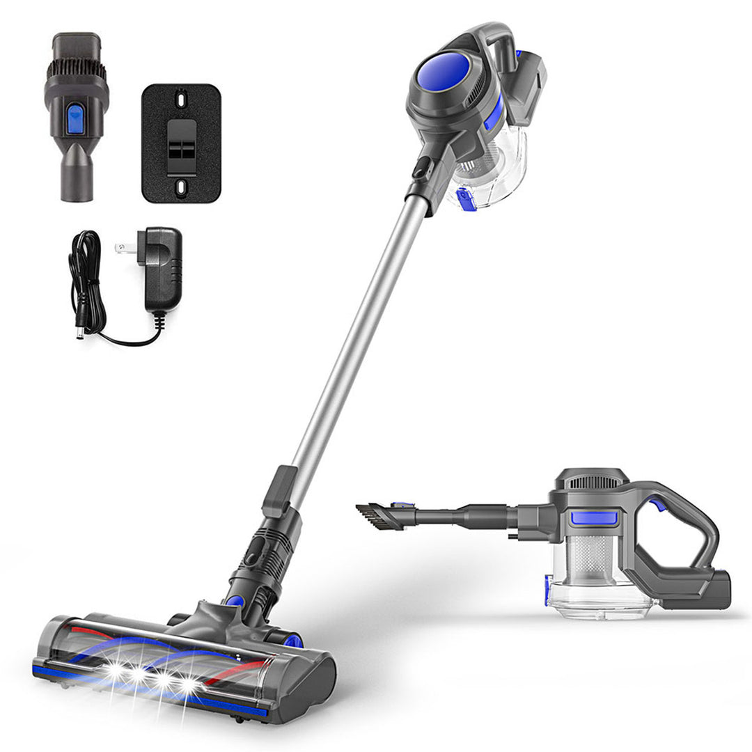 Aspirador vertical portátil sem fios Air Essence Bise, 100 AW, azul, tecnologia ciclónica