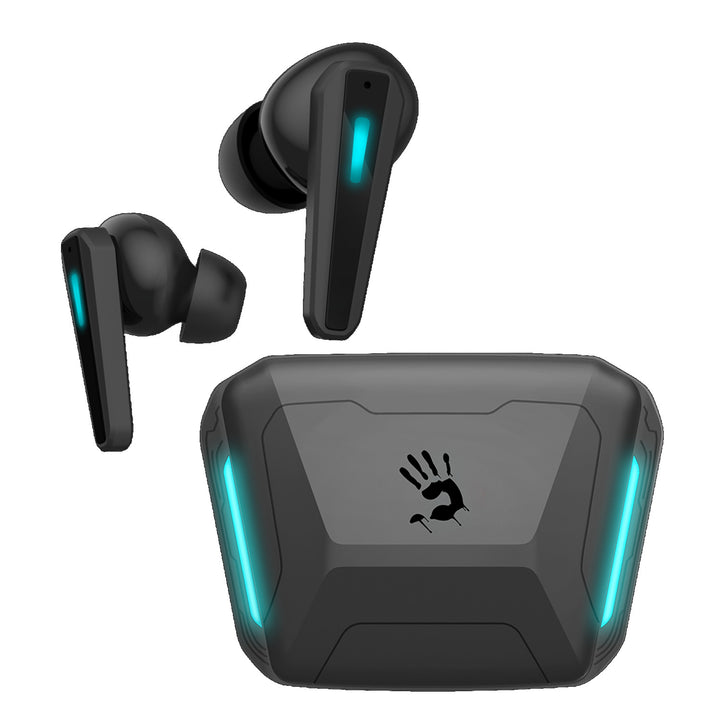 Bloody Auriculares inalámbricos, Bluetooth 5.2, TWS, estuche de carga, negro/azul, M70