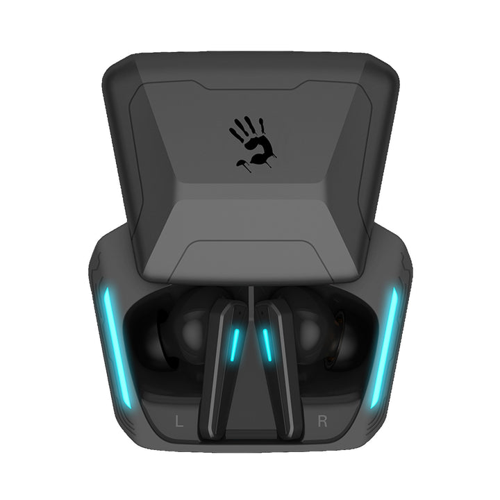Bloody Auriculares inalámbricos, Bluetooth 5.2, TWS, estuche de carga, negro/azul, M70