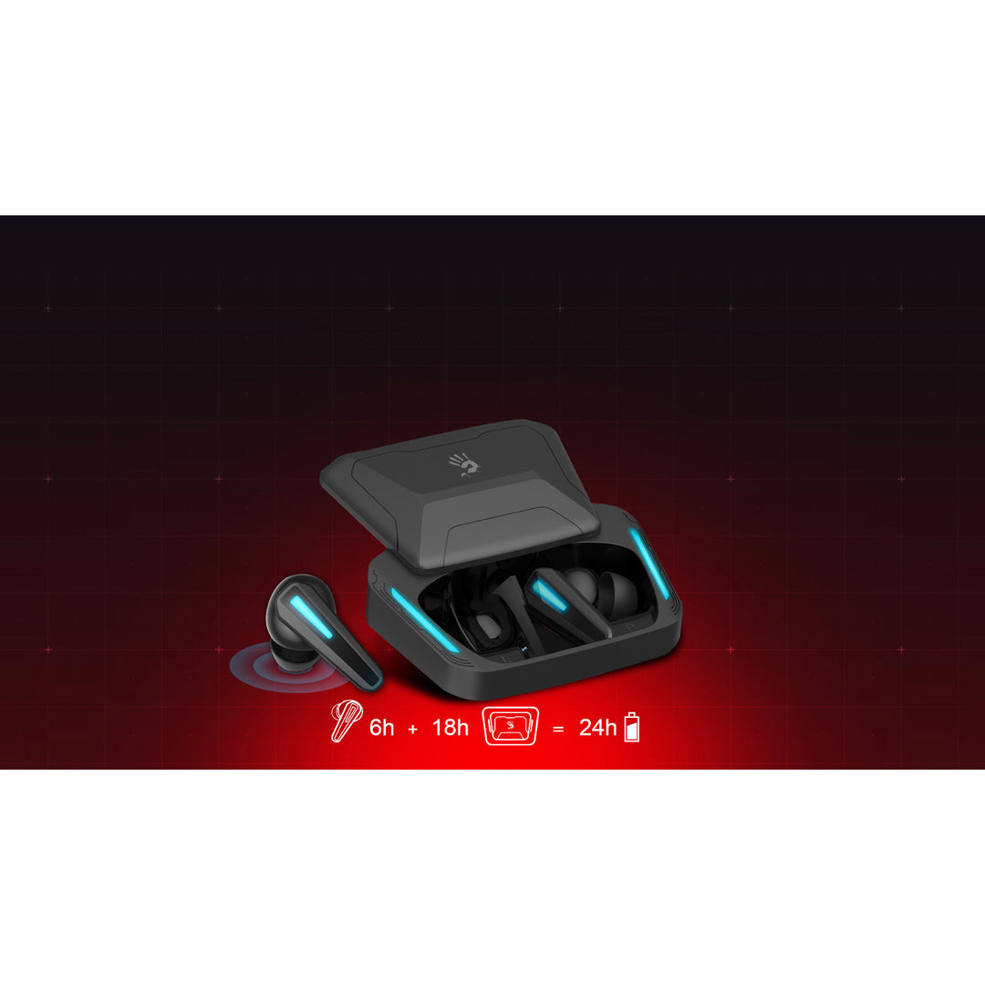 Bloody Auriculares inalámbricos, Bluetooth 5.2, TWS, estuche de carga, negro/azul, M70