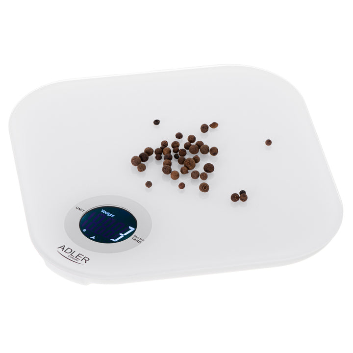 Balança de cozinha digital Adler AD 3180 com visor LCD, balança em vidro temperado, até 10 kg