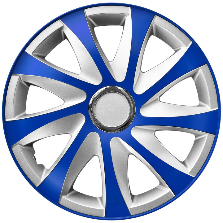 NRM Drift Extra Tapacubos universal 14'', Color azul-plata, 1 pieza
