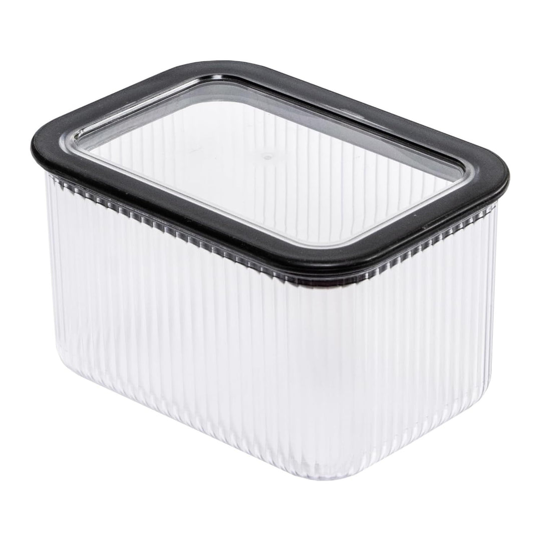 Branq Recipiente de cocina para alimentos, 1 l, Transparente con cierre negro, Neroli