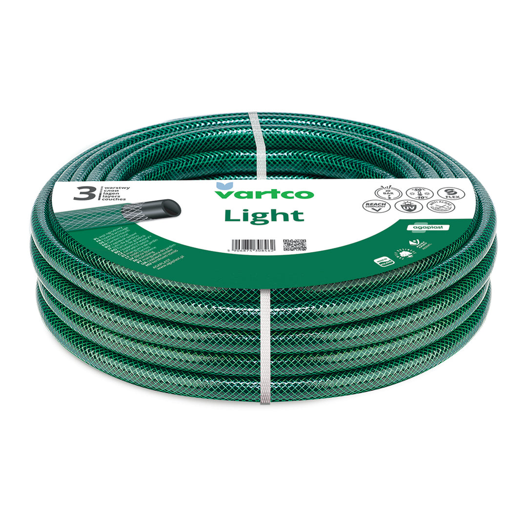 Vartco Light Manguera de jardín, 1", 10m, 3 capas, 20 bar