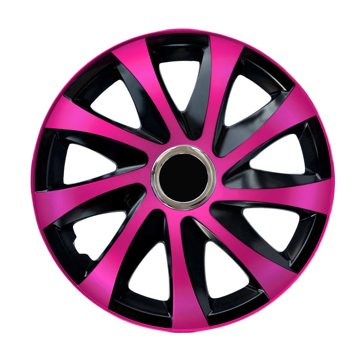 NRM Drift Extra Tapacubos universal 15'' Color rosa/negro 1 unidad