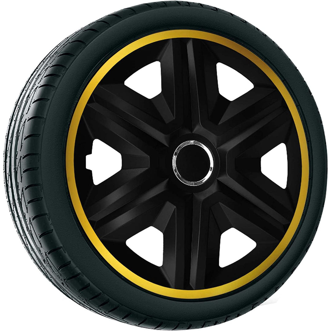 NRM Fast Lux Tapacubos universal 16'' negro/oro 1 ud.