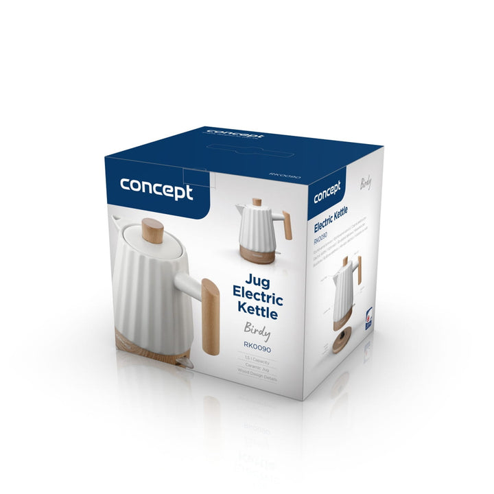 Concept RK0090 Hervidor de agua eléctrico, Hervidor de cerámica, 1500W, 1,5L, Color blanco