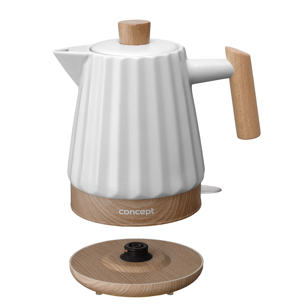 Concept RK0090 Hervidor de agua eléctrico, Hervidor de cerámica, 1500W, 1,5L, Color blanco