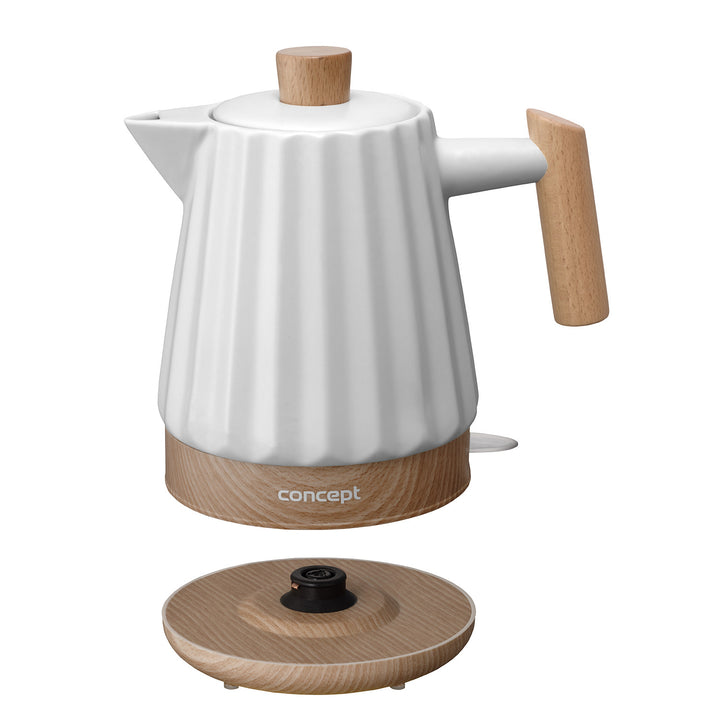 Concept RK0090 Hervidor de agua eléctrico, Hervidor de cerámica, 1500W, 1,5L, Color blanco