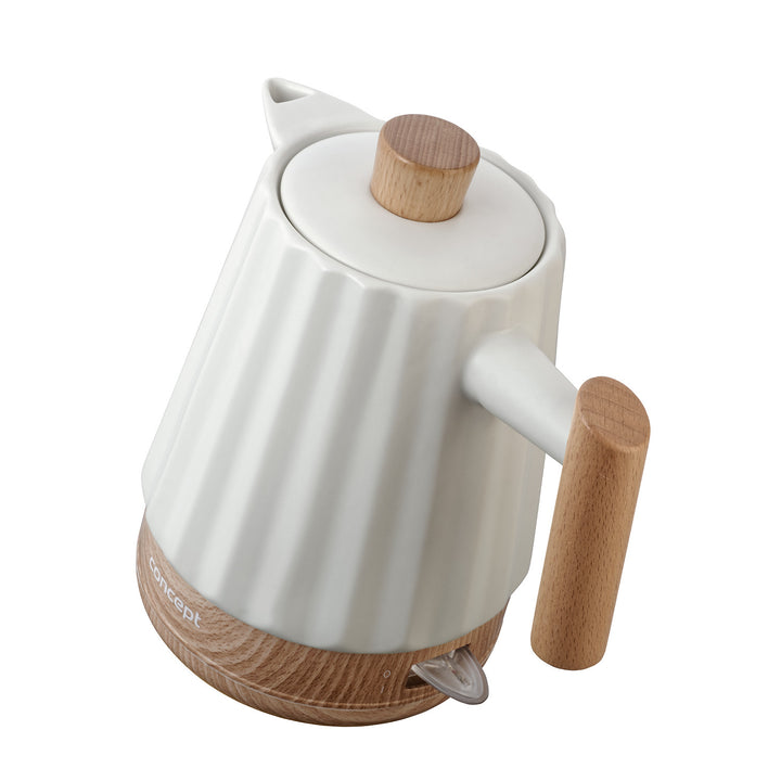 Concept RK0090 Hervidor de agua eléctrico, Hervidor de cerámica, 1500W, 1,5L, Color blanco