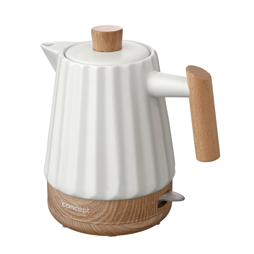 Concept RK0090 Hervidor de agua eléctrico, Hervidor de cerámica, 1500W, 1,5L, Color blanco