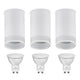 Maclean MCE361 W Luminária/tubo de montagem superficial, spot, redondo, alumínio, GU10, 55x130 mm, branco 3 peças + lâmpada LED GU10 7 W Maclean Energy MCE437 NW branco neutro 4000 K, 220-240 V~, 50/60 Hz 3 peças