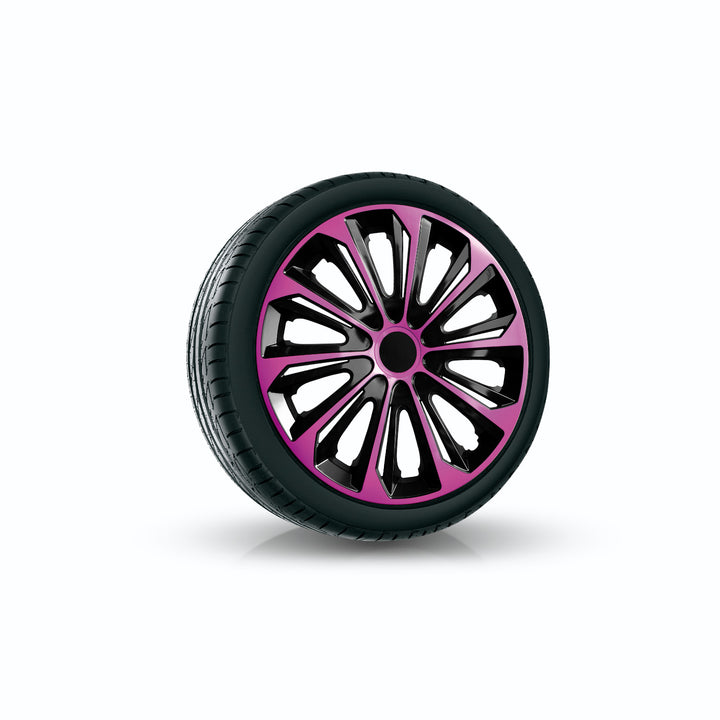 NRM Strong Duo Tapacubos universal 14'', Color rosa/negro, 1 unidad