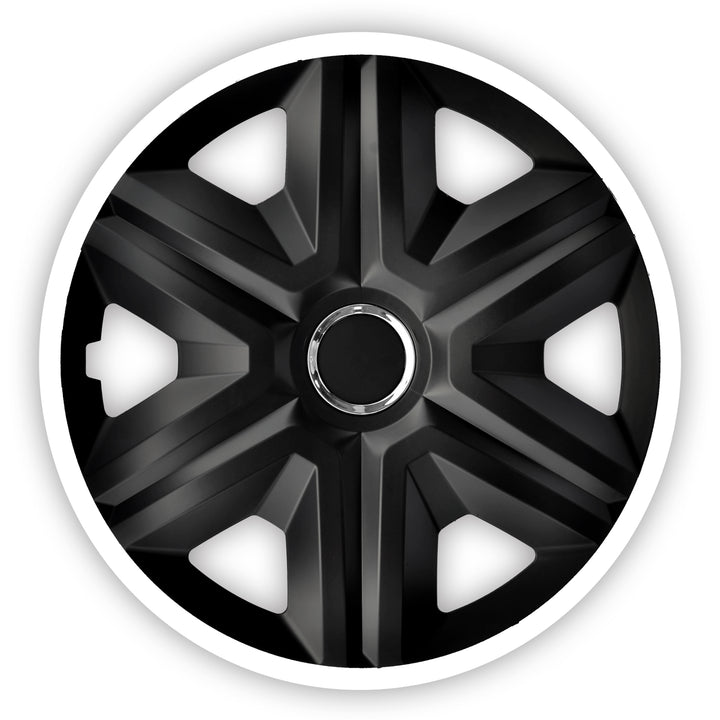 NRM Fast Lux Tapacubos universal 15'', color negro/blanco, 1 pieza