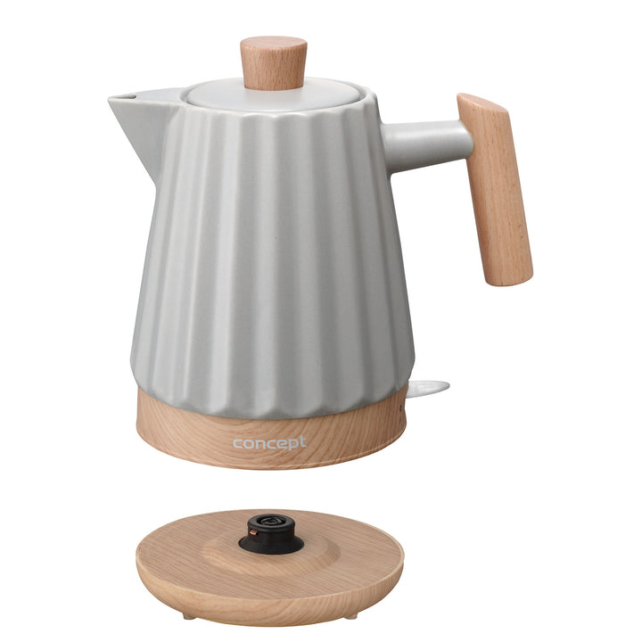 Concept Hervidor eléctrico, cerámica, 1500W, 1,5L, gris claro, RK0091