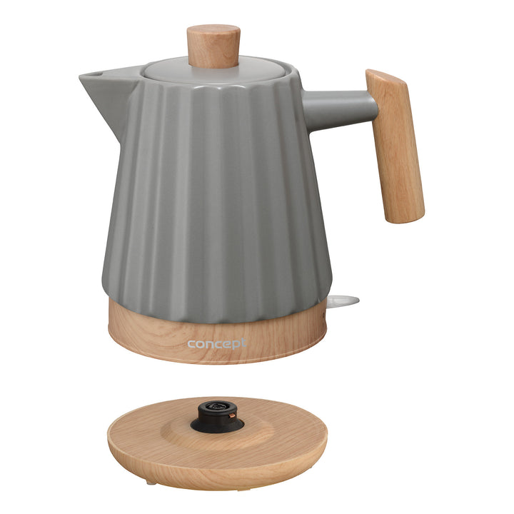 Concept Hervidor eléctrico, cerámica, 1500W, 1,5L, gris oscuro, RK0092