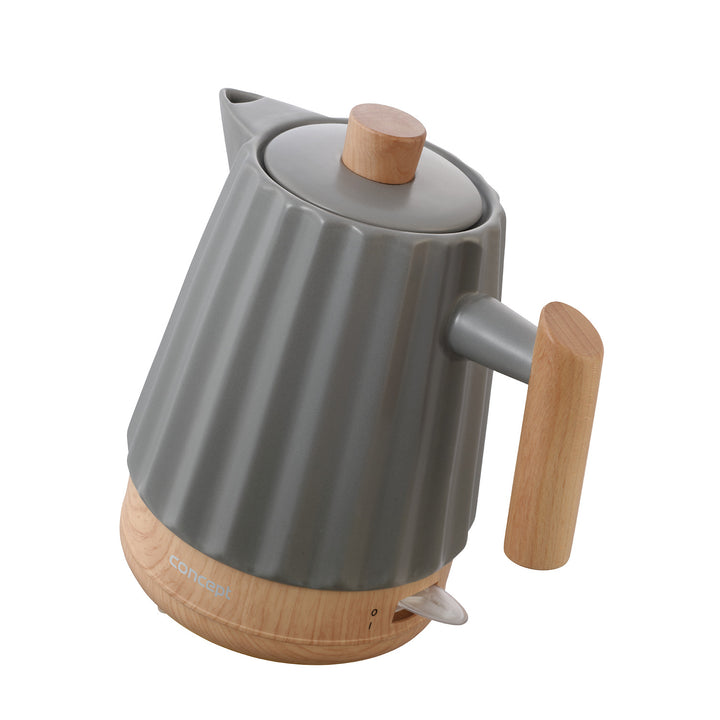 Concept Hervidor eléctrico, cerámica, 1500W, 1,5L, gris oscuro, RK0092