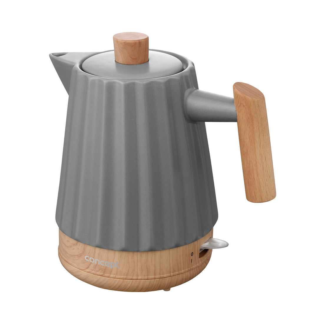 Concept Hervidor eléctrico, cerámica, 1500W, 1,5L, gris oscuro, RK0092